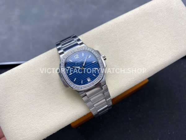 TW Factory Patek Philippe Nautilus 7118/1200A-001 35.2mm Full Steel Diamond Bezel Blue Dial