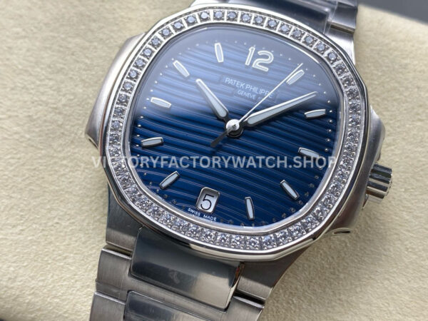 TW Factory Patek Philippe Nautilus 7118/1200A-001 35.2mm Full Steel Diamond Bezel Blue Dial