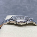 TW Factory Patek Philippe Nautilus 71181200A-010 Diamond Bezel White Dial (7) TW Factory Patek Philippe Nautilus 7118/1200A-010 35.2mm Full Steel Diamond Bezel White Dial