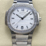 TW Factory Patek Philippe Nautilus 71181200A-010 Diamond Bezel White Dial (9) TW Nautilus white dial steel diamond bezel 35.2mm