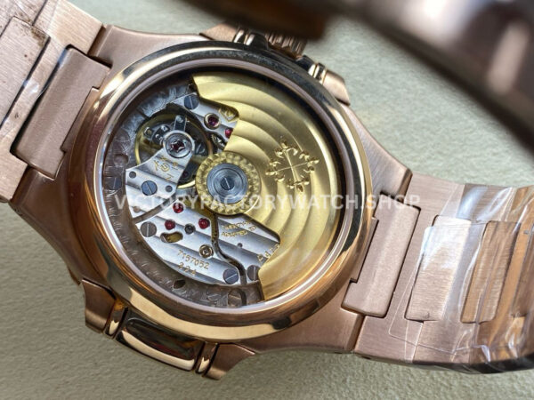 TW Factory Patek Philippe Nautilus 71181200R-010 Rose Gold Diamond Bezel Golden Champagne Dial (8) TW Factory Patek Philippe Nautilus 7118/1200R-010 35.2mm Full Rose Gold Diamond Bezel Golden Champagne Dial