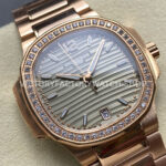 TW Factory Patek Philippe Nautilus 71181200R-010 Rose Gold Diamond Bezel Golden Champagne Dial (9) TW Factory Patek Philippe Nautilus 7118/1200R-010 35.2mm Full Rose Gold Diamond Bezel Golden Champagne Dial