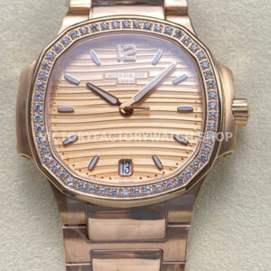 TW Nautilus golden brown dial two tone diamond bezel 35.2mm