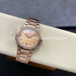 TW Factory Patek Philippe Nautilus 7118/1200R-010 35.2mm Full Rose Gold Diamond Bezel Golden brown Dial