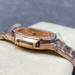 TW Factory Patek Philippe Nautilus 7118/1200R-010 35.2mm Full Rose Gold Diamond Bezel Golden brown Dial
