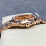 TW Factory Patek Philippe Nautilus 7118/1200R-010 35.2mm Full Rose Gold Diamond Bezel Golden brown Dial