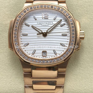 TW Nautilus rose gold white dial diamond bezel 35.2mm