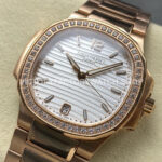 TW Factory Patek Philippe Nautilus 71181R-001 Rose Gold Diamond Bezel White Dial (3) TW Factory Patek Philippe Nautilus 71181R-001 35.2mm Full Rose Gold Diamond Bezel White Dial