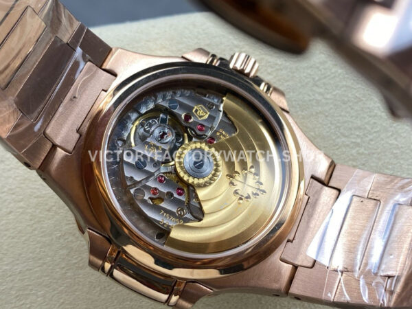 TW Factory Patek Philippe Nautilus 71181R-001 Rose Gold Diamond Bezel White Dial (8) TW Factory Patek Philippe Nautilus 71181R-001 35.2mm Full Rose Gold Diamond Bezel White Dial