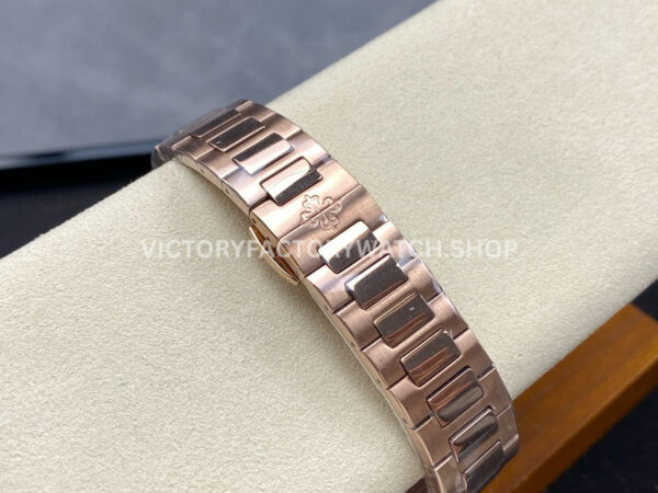 TW Factory Patek Philippe Nautilus 71181R-001 Rose Gold Diamond Bezel White Dial (9) TW Factory Patek Philippe Nautilus 71181R-001 35.2mm Full Rose Gold Diamond Bezel White Dial