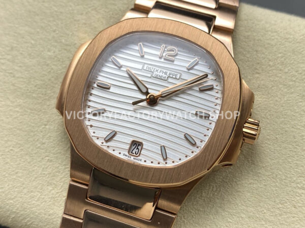 TW Factory Patek Philippe Nautilus 71181R-001 Rose Gold White Dial (10) TW Factory Patek Philippe Nautilus 7118/1R-001 35.2mm Full Rose Gold White Dial