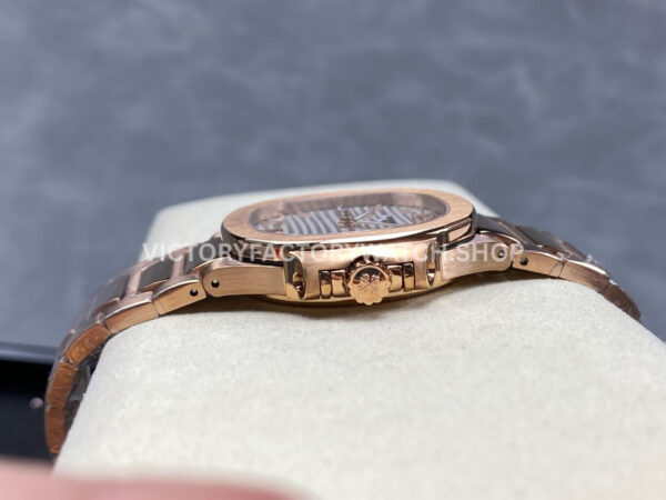 TW Factory Patek Philippe Nautilus 71181R-001 Rose Gold White Dial (4) TW Factory Patek Philippe Nautilus 7118/1R-001 35.2mm Full Rose Gold White Dial