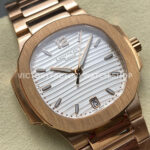 TW Factory Patek Philippe Nautilus 71181R-001 Rose Gold White Dial (6) TW Factory Patek Philippe Nautilus 7118/1R-001 35.2mm Full Rose Gold White Dial