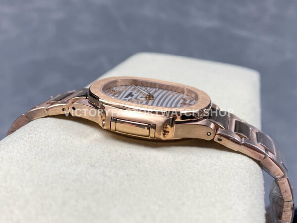 TW Factory Patek Philippe Nautilus 71181R-001 Rose Gold White Dial (7) TW Factory Patek Philippe Nautilus 7118/1R-001 35.2mm Full Rose Gold White Dial