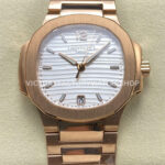 TW Factory Patek Philippe Nautilus 71181R-001 Rose Gold White Dial (9) TW Nautilus 7118 white dial rose gold 35.2mm dress style