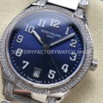TW Factory Patek Philippe Twenty~4 7300/1200A-001 36mm Diamond Bezel Arabic Numerals Blue Dial