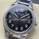 TW Factory Patek Philippe Twenty~4 7300/1200A-010 36mm Diamond Bezel Arabic Numerals Grey Dial