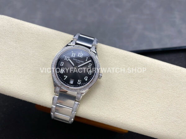 TW Factory Patek Philippe Twenty~4 7300/1200A-010 36mm Diamond Bezel Arabic Numerals Grey Dial