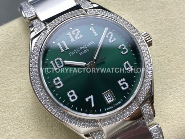 TW Factory Patek Philippe Twenty~4 73001200A-011 36mm Diamond Bezel Arabic Numerals Green Dial