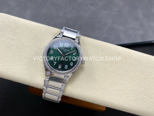 TW Factory Patek Philippe Twenty~4 73001200A-011 36mm Diamond Bezel Arabic Numerals Green Dial