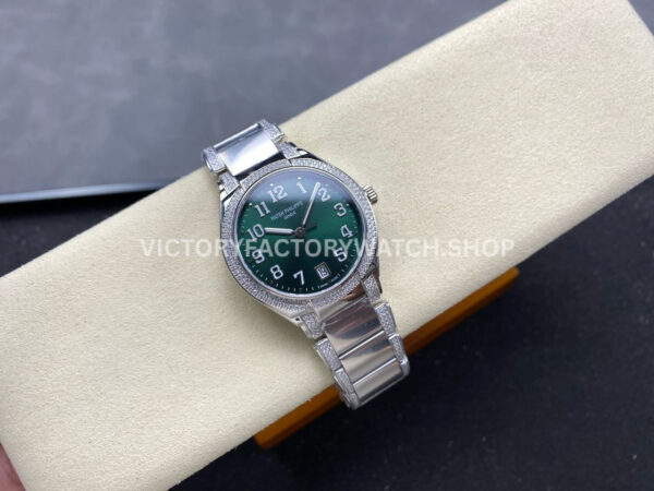 TW Factory Patek Philippe Twenty~4 73001200A-011 36mm Diamond Bezel Arabic Numerals Green Dial