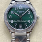 TW Factory Patek Philippe Twenty~4 73001200A-011 Diamond Bezel Green Dial (2) TW Factory Patek Philippe Twenty~4 7300 green dial diamond bezel