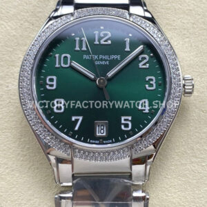 TW Factory Patek Philippe Twenty~4 73001200A-011 Diamond Bezel Green Dial (2) TW Factory Patek Philippe Twenty~4 7300 green dial diamond bezel