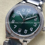 TW Factory Patek Philippe Twenty~4 73001200A-011 Diamond Bezel Green Dial (3) TW Factory Patek Philippe Twenty~4 7300/1200A-011 36mm Diamond Bezel Green Dial