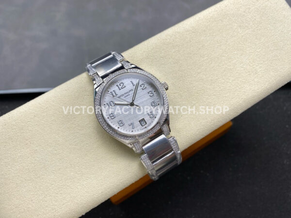 TW Factory Patek Philippe Twenty~4 7300/1200A 36mm Diamond Bezel Arabic Numerals White Dial