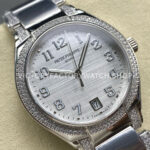 TW Factory Patek Philippe Twenty~4 7300/1200A 36mm Diamond Bezel Arabic Numerals White Dial