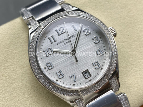 TW Factory Patek Philippe Twenty~4 7300/1200A 36mm Diamond Bezel Arabic Numerals White Dial