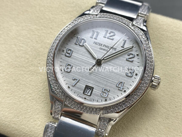TW Factory Patek Philippe Twenty~4 7300/1200A 36mm Diamond Bezel Arabic Numerals White Dial