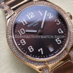 TW Factory Patek Philippe Twenty~4 7300/1200R-001 36mm Rose Gold Diamond Bezel Brown Dial