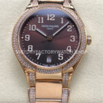 TW Factory Patek Philippe Twenty~4 7300 brown dial rose gold diamond bezel