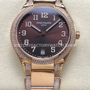 TW Factory Patek Philippe Twenty~4 7300 brown dial rose gold diamond bezel