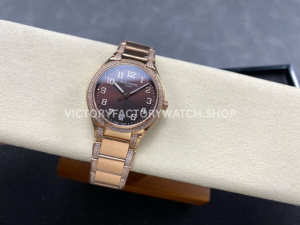 TW Factory Patek Philippe Twenty~4 7300/1200R-001 36mm Rose Gold Diamond Bezel Brown Dial