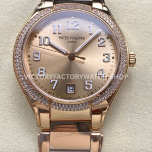 TW Factory Patek Philippe Twenty~4 7300 rose gold brown dial diamond bezel
