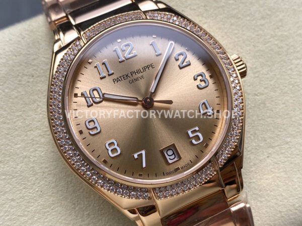TW Factory Patek Philippe Twenty~4 7300/1200R-001 36mm Rose Gold Diamond Bezel Brown Dial