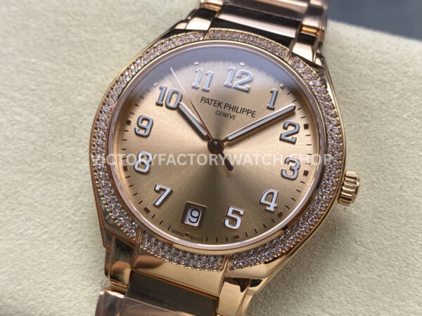 TW Factory Patek Philippe Twenty~4 7300/1200R-001 36mm Rose Gold Diamond Bezel Brown Dial