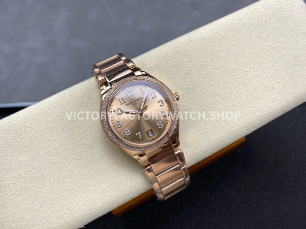 TW Factory Patek Philippe Twenty~4 7300/1200R-001 36mm Rose Gold Diamond Bezel Brown Dial