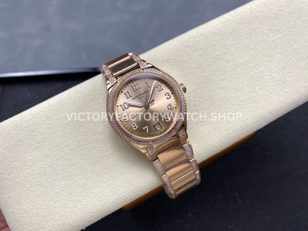 TW Factory Patek Philippe Twenty~4 73001200R Rose Gold Diamond Bezel Gold Dial (6) TW Factory Patek Philippe Twenty~4 7300/1200R 36mm Rose Gold Diamond Bezel Gold Dial