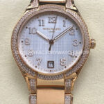TW Factory Patek Philippe Twenty~4 73001201R-001 Rose Gold Diamond Bezel White Dial (1) TW Factory Patek Philippe Twenty~4 7300 white dial rose gold diamond bezel