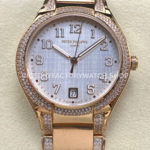 TW Factory Patek Philippe Twenty~4 7300 white dial rose gold diamond bezel