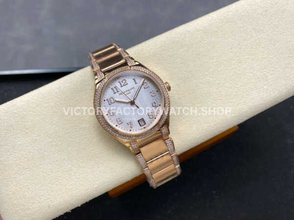 TW Factory Patek Philippe Twenty~4 73001201R-001 Rose Gold Diamond Bezel White Dial (2) TW Factory Patek Philippe Twenty~4 7300/1201R-001 36mm Rose Gold Diamond Bezel White Dial