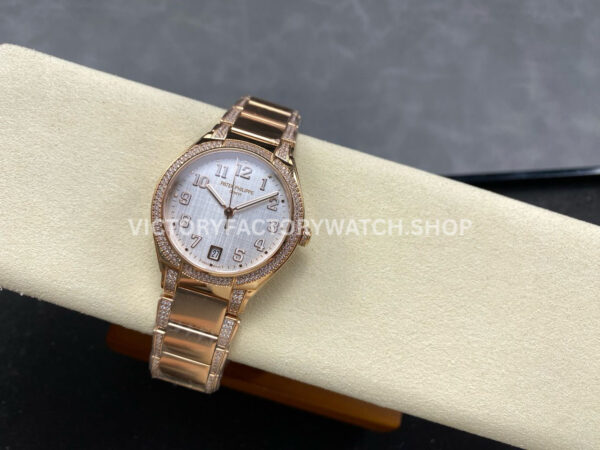 TW Factory Patek Philippe Twenty~4 73001201R-001 Rose Gold Diamond Bezel White Dial (3) TW Factory Patek Philippe Twenty~4 7300/1201R-001 36mm Rose Gold Diamond Bezel White Dial