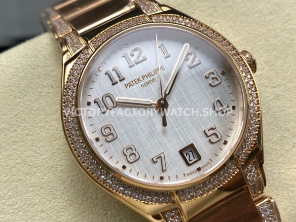 TW Factory Patek Philippe Twenty~4 73001201R-001 Rose Gold Diamond Bezel White Dial (4) TW Factory Patek Philippe Twenty~4 7300/1201R-001 36mm Rose Gold Diamond Bezel White Dial