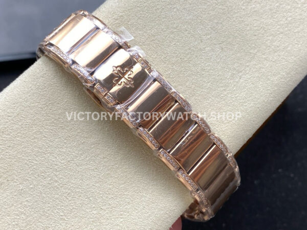 TW Factory Patek Philippe Twenty~4 73001201R-001 Rose Gold Diamond Bezel White Dial (5) TW Factory Patek Philippe Twenty~4 7300/1201R-001 36mm Rose Gold Diamond Bezel White Dial