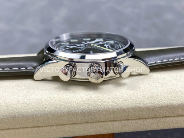 TW Factory Patek Philippe Pilot Travel Time Chronograph 5924G 42mm White Gold Arabic Numerals Black Dial