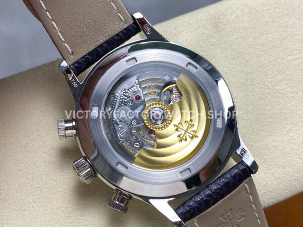TW Factory Patek Philippe Pilot Travel Time Chronograph 5924G 42mm White Gold Arabic Numerals Blue Dial
