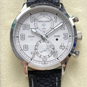 TW Factory Patek Philippe Pilot Travel Time Chronograph 5924G white dial